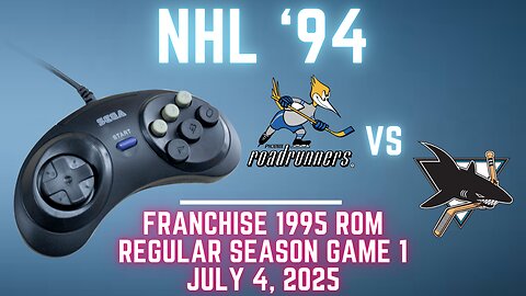 NHL '94 Franchise League (1995) - Roadrunners (Adolfo Liver Nipples) at Sharks (Len) {Genesis} G1