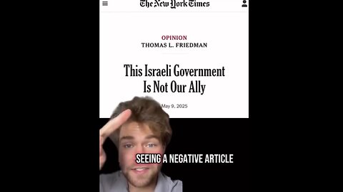 The Jewish NY TIMES writes "This Israeli Government Is Not Our Ally"