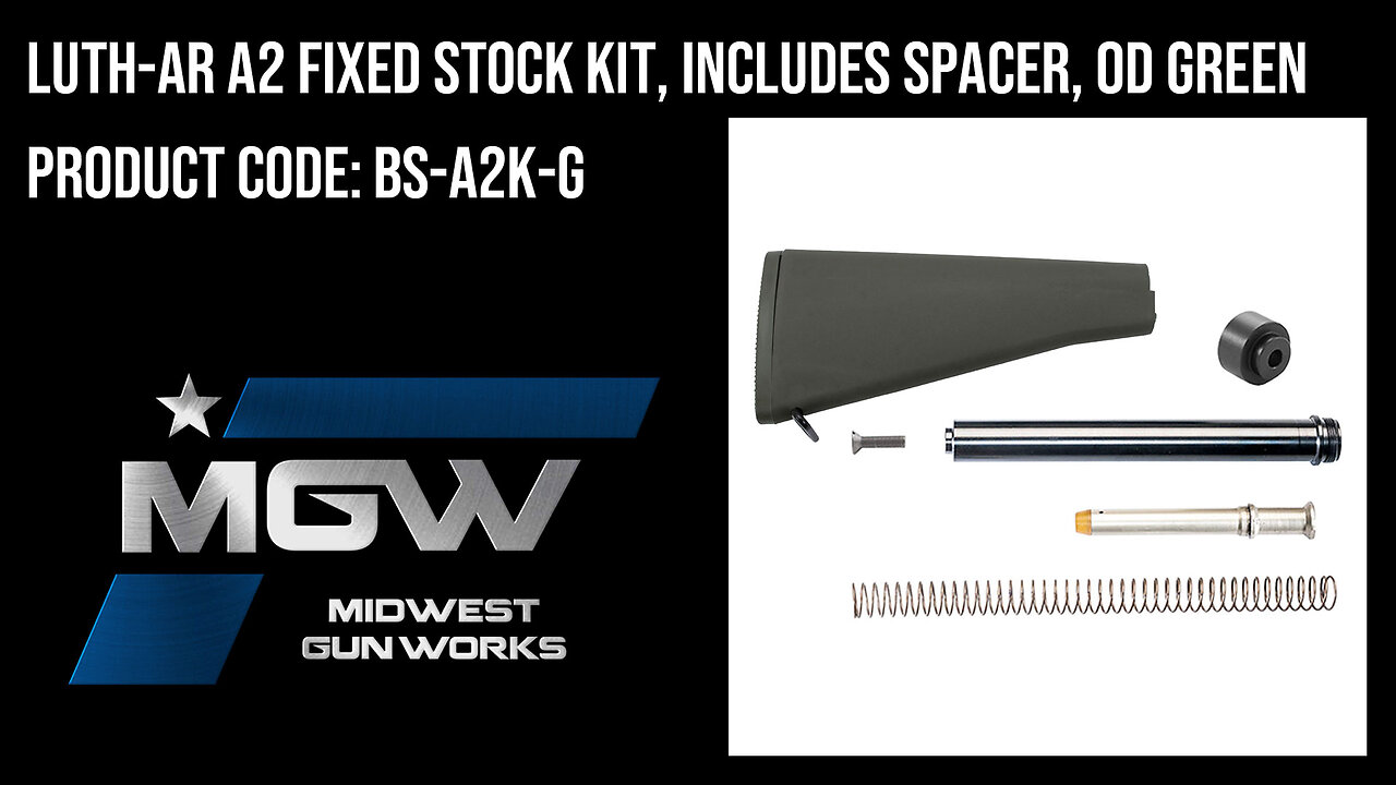 LUTH-AR A2 Fixed Stock Kit, Includes Spacer, OD Green - BS-A2K-G