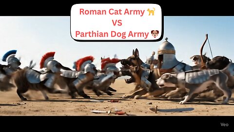 Roman Cat Army Versus Parthian Dog Army