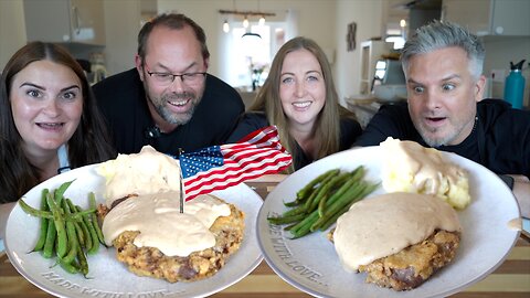 Brits Try Chicken Fried Steak for the First Time! | With Meat Church Chicken Fried Breading