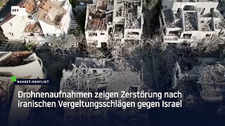 Drohnenaufnahmen zeigen Zerstörung nach iranischen Vergeltungsschlägen gegen Israel