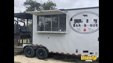 2019 - 20' Cargo Craft Barbecue Food Concession Trailer with Porch for Sale in Texas!