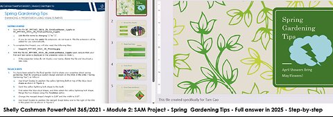 Shelly Cashman PowerPoint 365/2021 | Module 2: SAM Project 1b | Spring Gardening Tips (Update 2025)