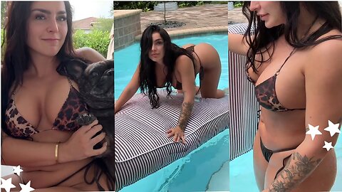 EmjayPlays Curvy PAWG Rides Booty Floating Dreams: Bikini Pool Bed Escape!