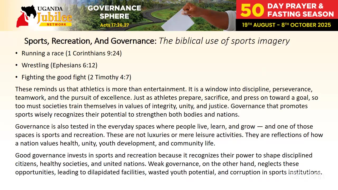 Day 13 – Sports & Recreation (IFU -Governance Sphere)