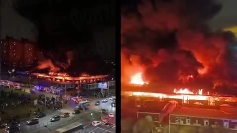 Massive fire engulfs St. Petersburg popular market in Russia, reports of victims.