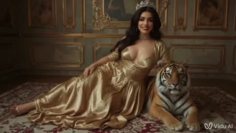 Persian Princess With Pet Tiger #BeKind (AI Sort)