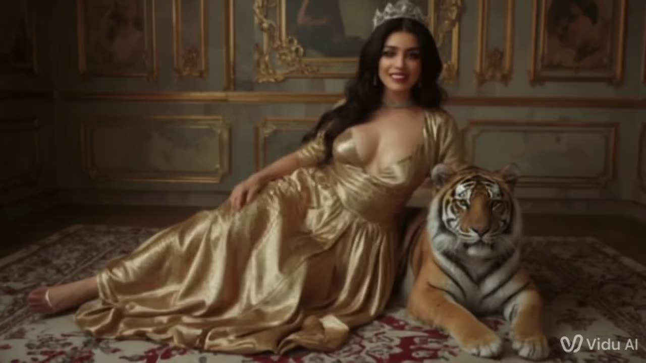 Persian Princess With Pet Tiger #BeKind (AI Sort)