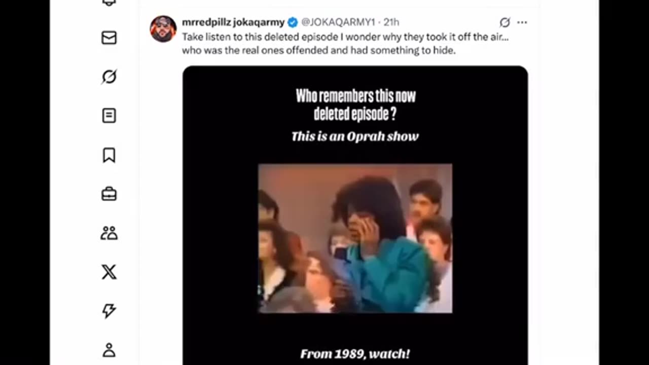 They told you in 1989 (audio is what it is) ..