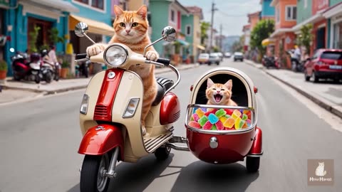 Mama Cat Rescue Puppy When Catches Oysters by the Sea, Heads Home to Cook for Kitten and Him 🐾🍲🐱