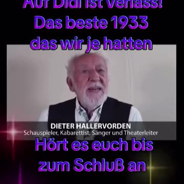 Dieter Hallervorden hat Charakter und Rückgrat. Er hat unseren Respekt verdient.