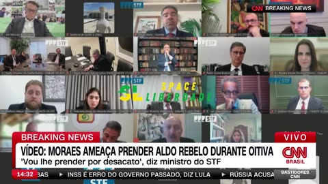 Imagens da ditadura do STF: Alexandre Nazista de Moraes ameaça prender Aldo Rebelo