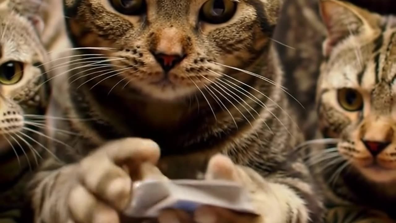 Bartolomeu the cat playing cards with his friends 🃏🎴😺