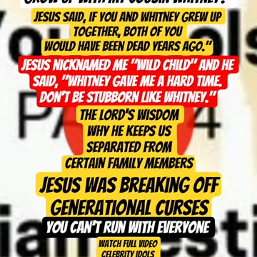 Jesus Said Whitney Gave Me a Hard Time Dont Be Stubborn Like Whitney Lord Called Me Wild Child short