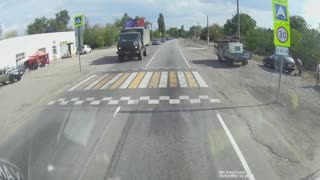 (Insane)Moment Ukrainian Strike Drone Slams into Russian Truck