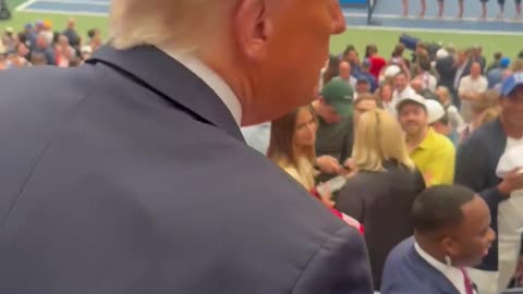 President Trump signs hats at US Open