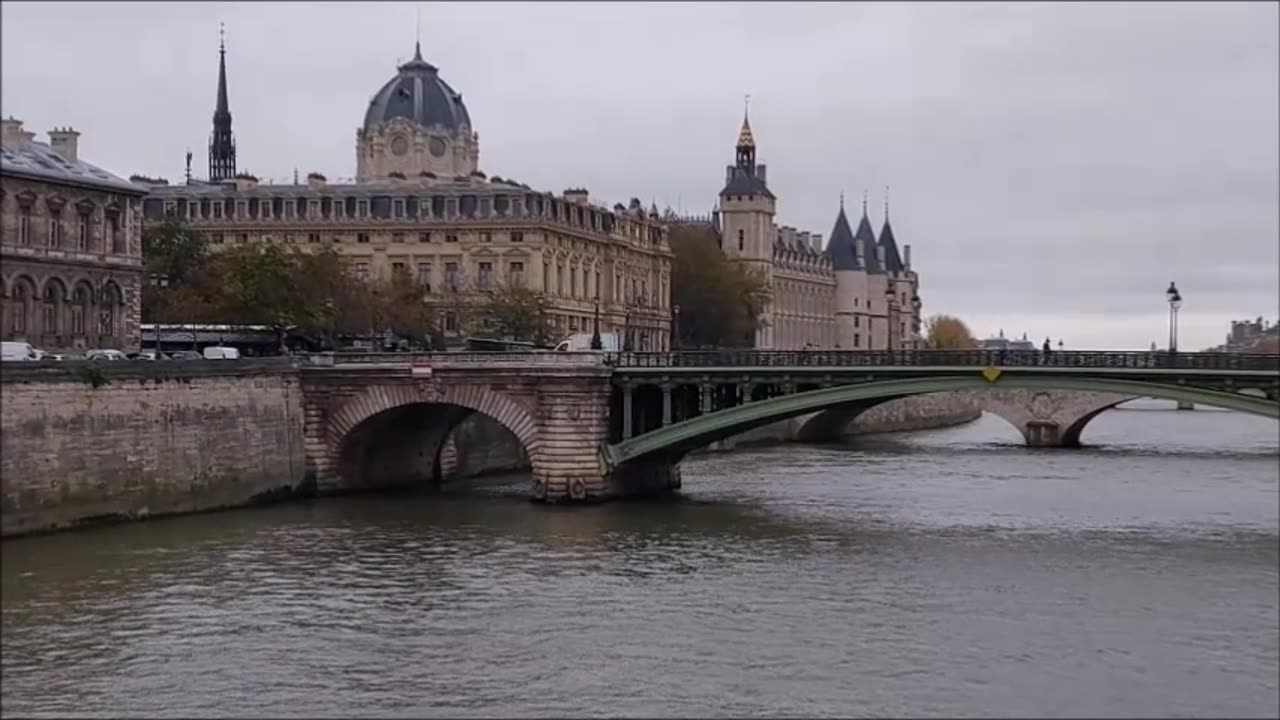 Looking Down the Seine River in Paris, France