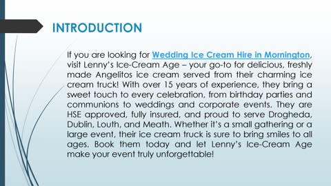 If you are looking for Wedding Ice Cream Hire in Mornington