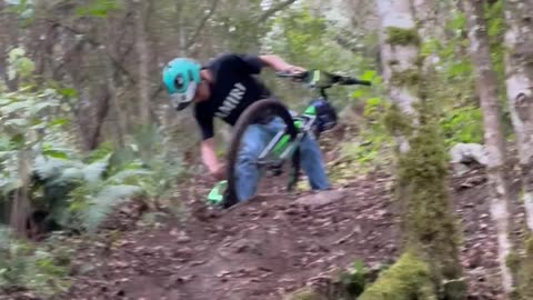 Mountain Biker Face Plants Off Bike