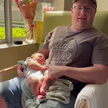 Dads reaction to newborns first diaper