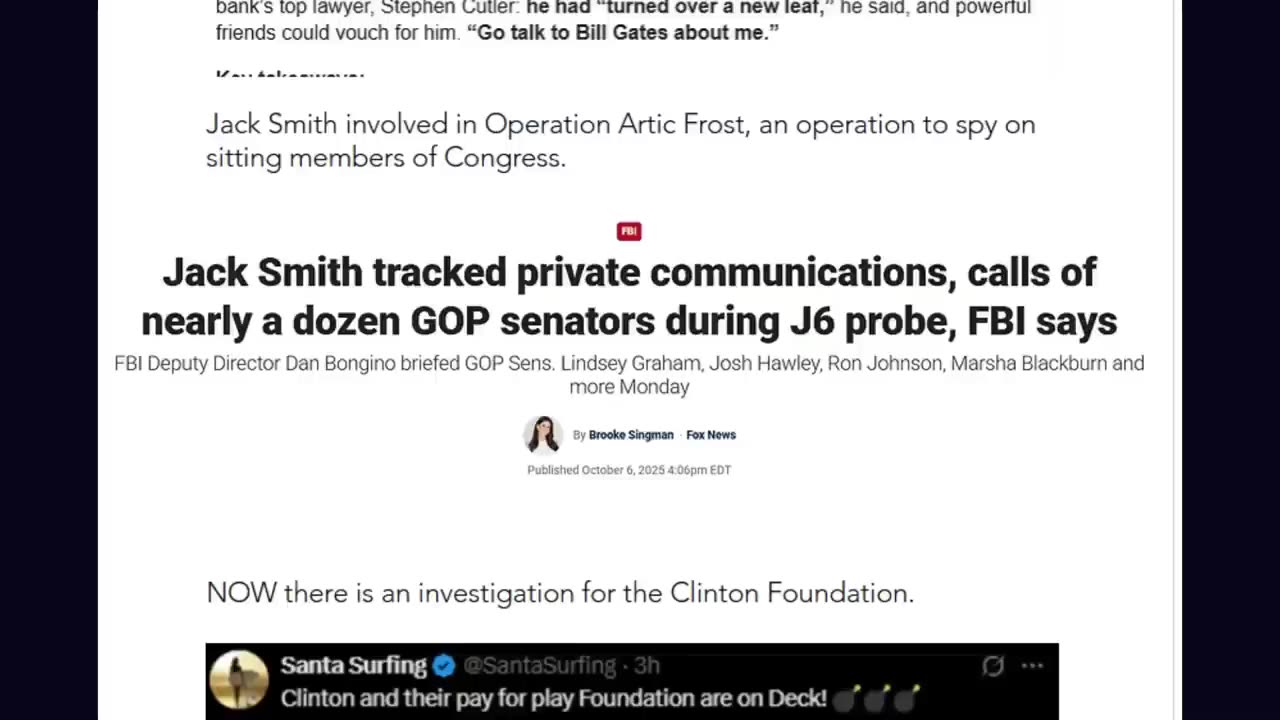 Santa Surfing 11/11/2025 - Clinton Foundation Scandal unsealed! JPM colluded with Jack Smith