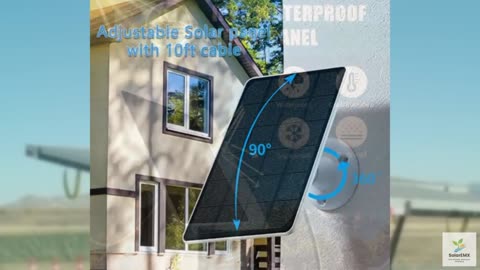 Solar Panel Charger for Security Camera, USB-C and Micro USB Port for Outdoor Re