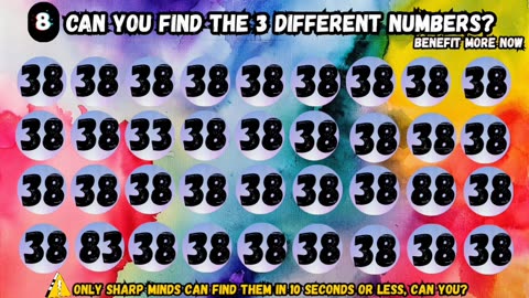 Can you find the 3 different numbers? 🔢