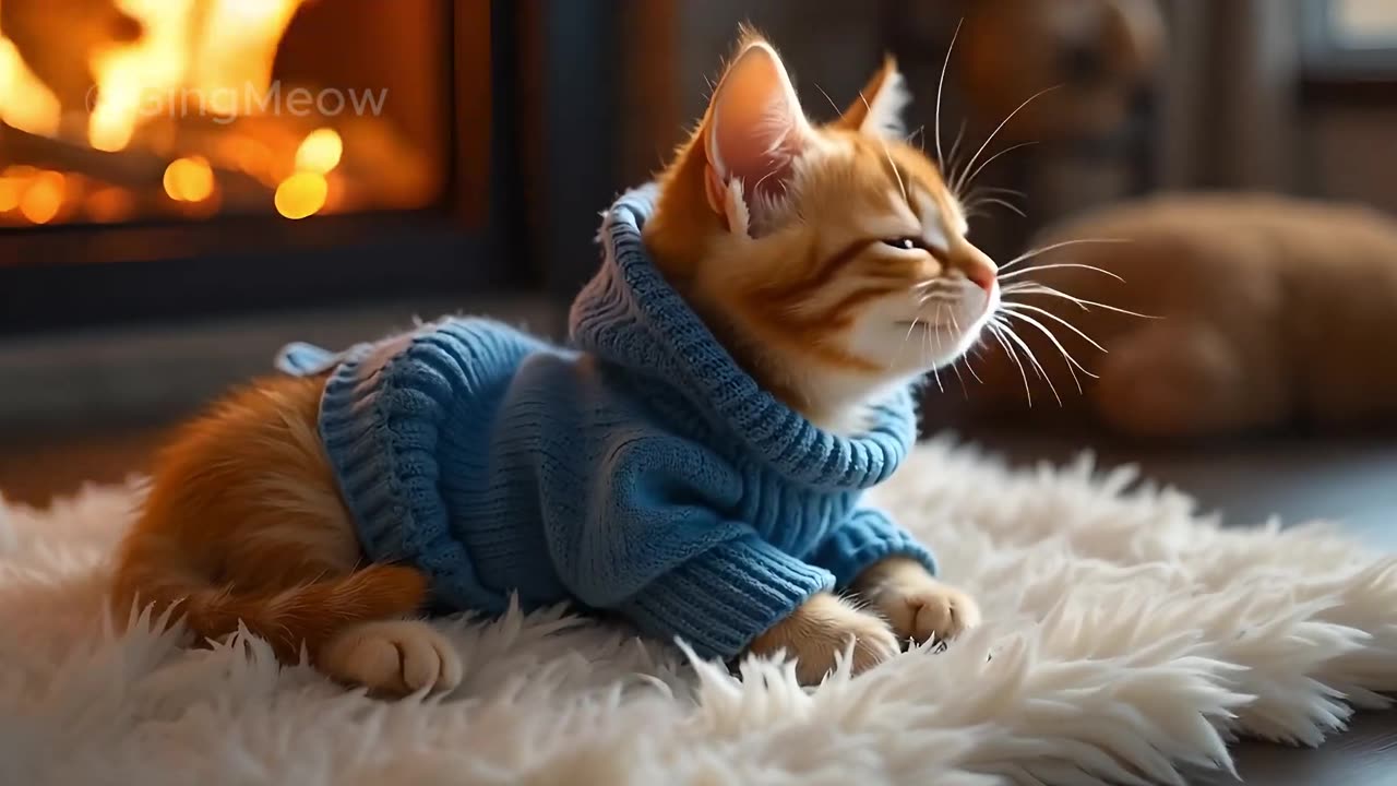 Tiny Cat Rainy Day Relaxation