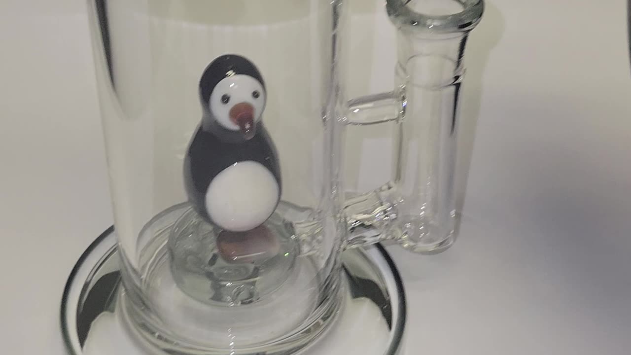 Water Bong 10" THCA Penguin Glass with Bowl