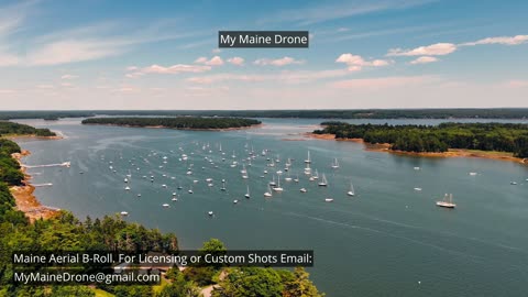 Maine B-Roll (No Sound): Boating out at Mere Point in Brunswick Maine Video 1