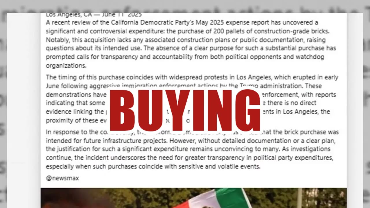 Fact Check: California Democratic Party Did NOT Buy 200 Pallets of Bricks -- Story Started as Satire