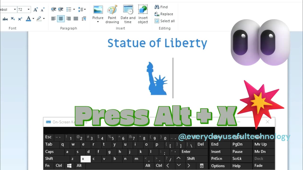 Draw Statue of liberty in 5 Secs | MS Word keyboard shortcut key
