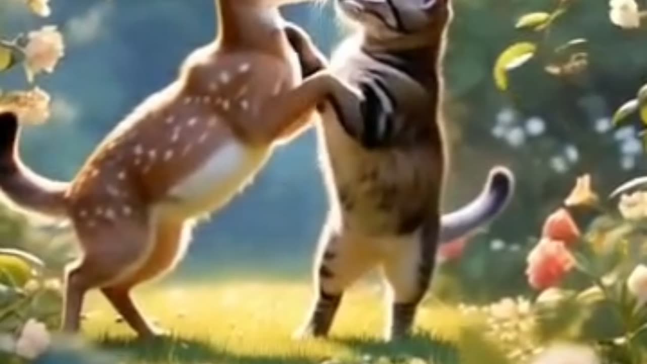 ai generated beautiful video #shorts #ai #viral #cat #deer #beautiful