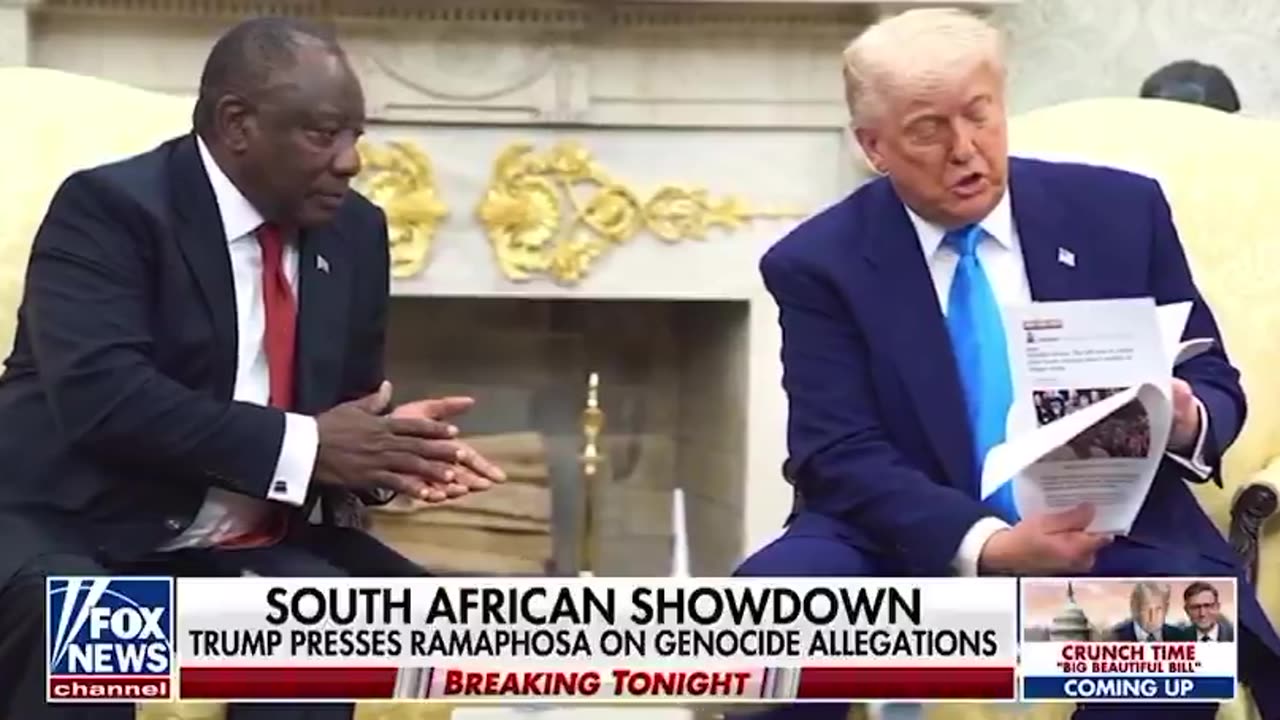 President Trump unloading on the visiting President of South Africa