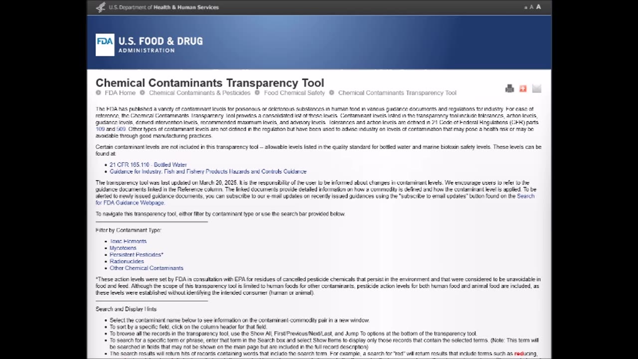 From RFK Jr - Chemical Contaminants Transparency Tool