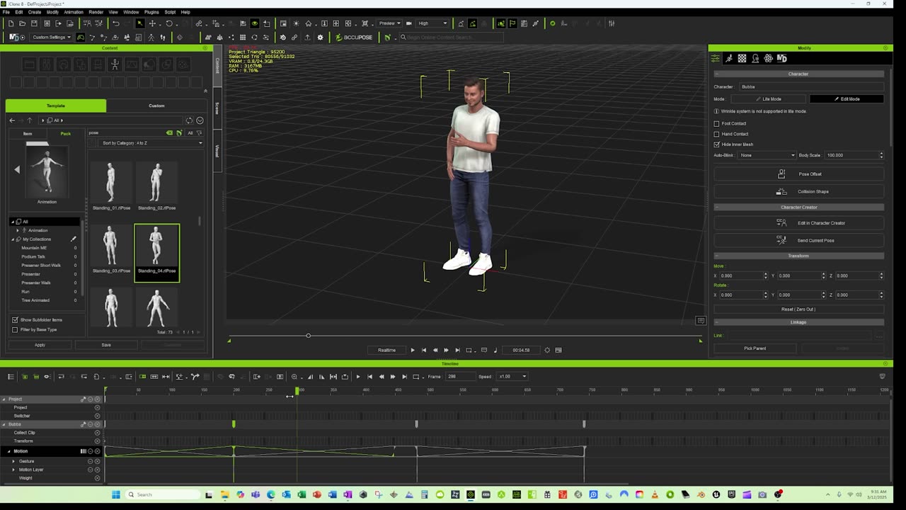 CA4 Pose Animation