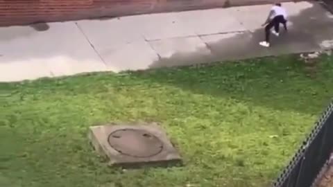 Jumps from 4th floor and runs it off