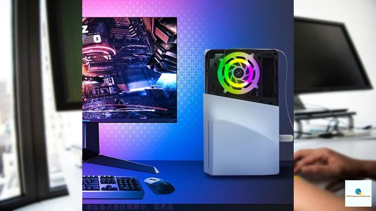 BERACAH RGB LED Light Strip for PS5 Slim Console, Remote Control Methods, 7 Colors DIY Dec