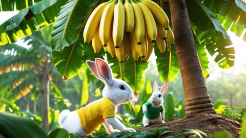 Sunny Beach Day 🏖️ — Mom and Bunny Harves Coconut And Sell Coconut Drinks at the Beach!🌴 #bunny