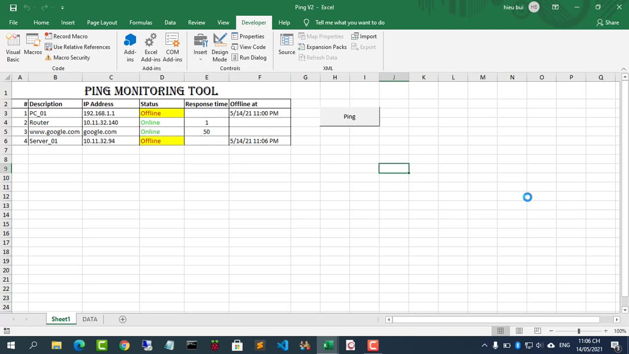 How to create Monitoring tool Online Offline - Response Time