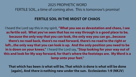 2025 Prophetic Word (Pt 5) - Fertile Soil - Pastor Jerry O'Brien