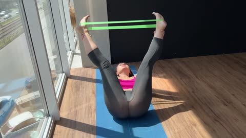Leg stretch with band - Part 6
