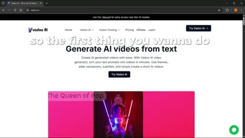 Use this Ai website to generate free videos for you