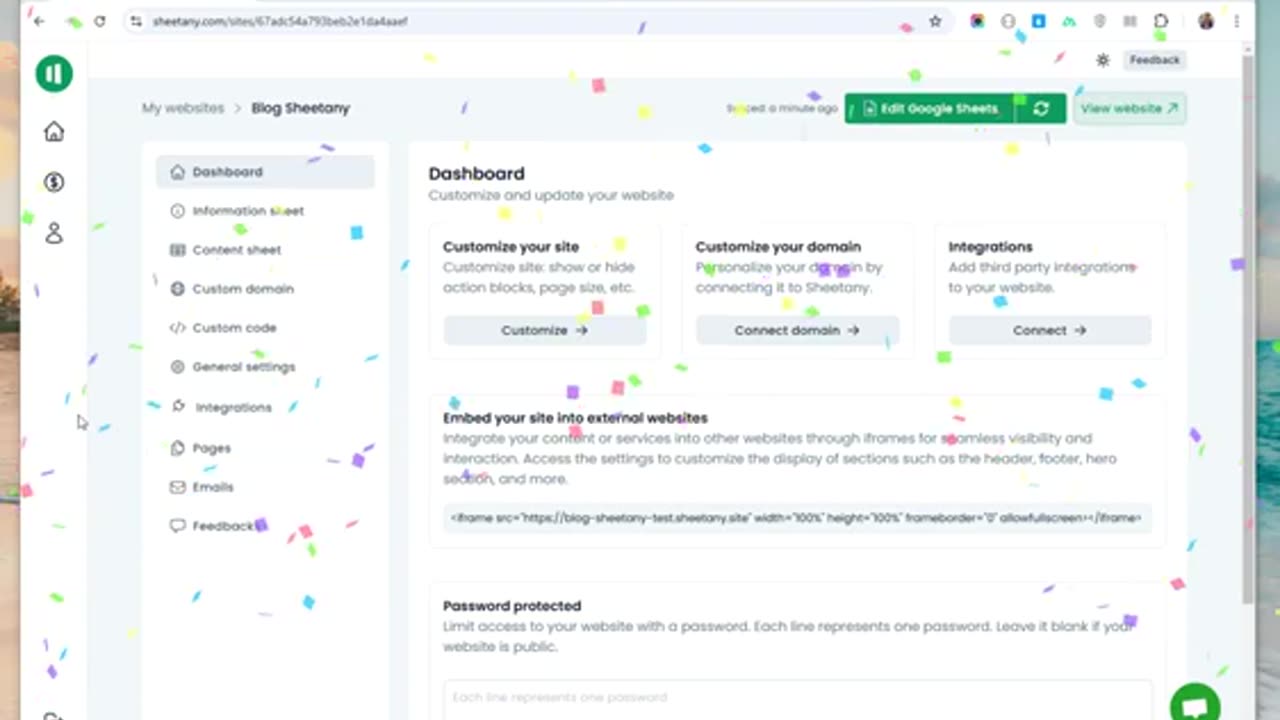 Sheetany - Google Sheets to Website in minutes
