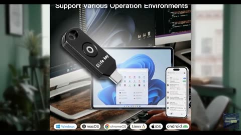 Clife Key USB-C Security Key – FIDO2 Certified, 2-Step Verification & Passwordle