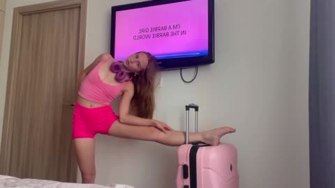 Stretching and Gymnastics with my Pink Suitcase