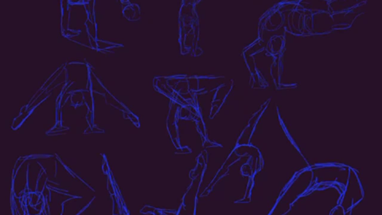 Handstand pose scribbles