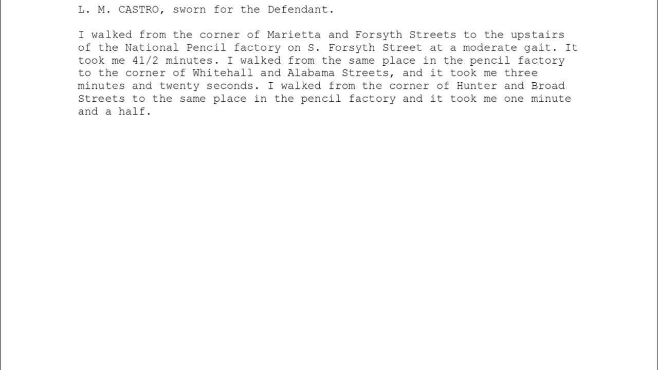 L M CASTRO, Sworn In For The Defendant, 114th To Testify