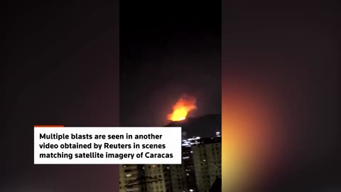 Explosions and smoke rising from Generalissimo Francisco de Miranda Air Base in Caracas